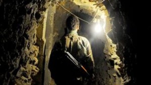 A picture purportedly from inside a Hezbollah tunnel on the northern border, as shown by As-Safir (As-Safir photo)