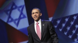 US President Barack Obama arrives to speak at the American Israel Public Affairs Committee (AIPAC) convention in Washington, Sunday, May 22,  