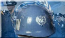 UN police helmet
