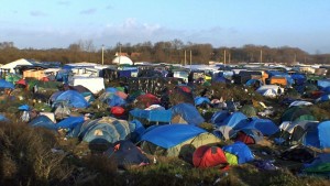 Tented migrant camp called the Jungle, near Calais France
